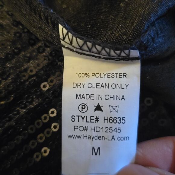 Hayden Women's size M black sequined short sleeve pullover evening wear top - Picture 7 of 9